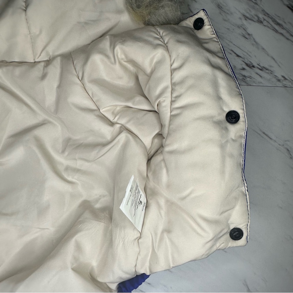 Pet Winter Parka - Faux Fur Hood & Pockets - Blue - Size Large (30cm) - Picture 6 of 15